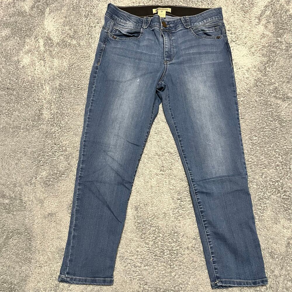 Democracy Jeans Womens 14 (34x25) Cropped Stretch Blue Denim Pants